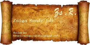 Zsiga Renátó névjegykártya